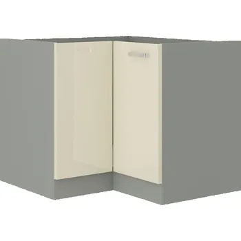 Kuchyňská skříňka Falco Rohová kuchyňská skříňka Karpo 90x90 ND 2F BB krémový lesk/šedá