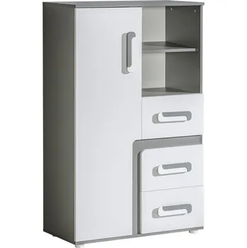 Komoda Dětská komoda APETTITA 6 antracit/bílá