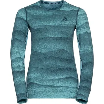 Dámské funkční triko Odlo BL TOP CREW NECK L/S WHISTLER ECO XS Modrá, Černá