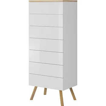 Komoda Komoda LIMA 50 - 7zásuvek Varianta: wotan / bílá vysoký lesk