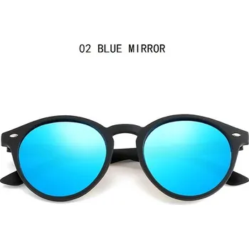 Kulaté sluneční brýle v retro stylu UV400 - 02 MODRÉ ZRCADLO