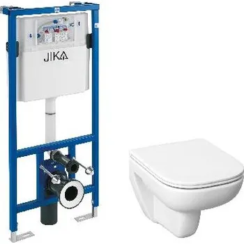 WC sada Jika Deep - Set předstěnové instalace a závěsného klozetu, Rimless, DualFlush, bílá H6006140000002