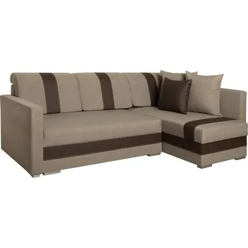 Sedací souprava Falco Rohová sedací souprava Alba, rozkládací s úložným prostorem, pravá, šedo hnědá Inari 26/hnědá Eko