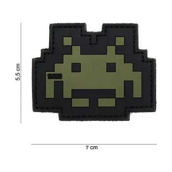 Nášivka Gumová nášivka 101 Inc Space Invader - olivová