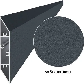 Příslušenství pro plot Hliníková plotová lamela 108x16 mm, tvar kosodélník, antracit RAL7016 se strukturou 2m +/- 5mm (AL-PV5-AS-2)