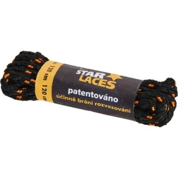Tkaničky do bot Tkaničky PROMA STAR LACES SLIM 180 CM 180 Černá, Oranžová