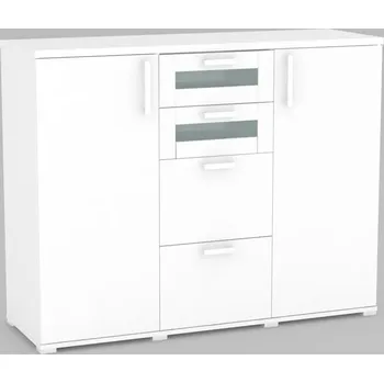 Komoda Komoda REA OTTAWA UP 3 BÍLÁ/sklo