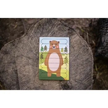 Dřevěná hračka BeWooden Vkládačka méďa Péťa