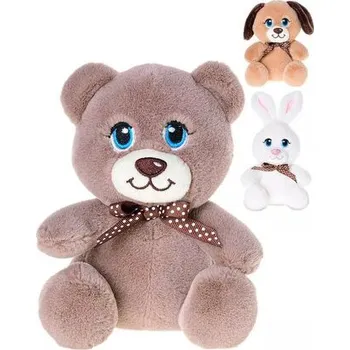 PLYŠ Zvířátko baby 15cm sedící s mašlí 3 druhy