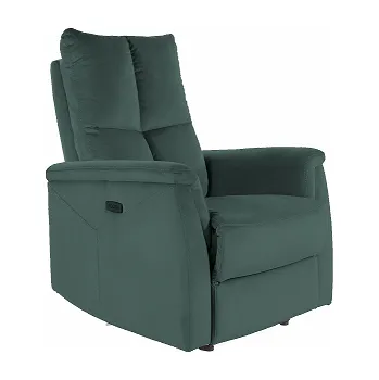 Křeslo Neo Velvet - relaxační křeslo elektrické - látka TM. ZELENÁ -Bluvel 78, Nosnost 150kg (S) (NEPTUNVZ) (K150)