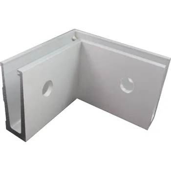 Zábradlí Kotevní spojka vnitřního rohu (rohová) pro kotvení profilů pro upevnění z boku, tvar U, pro tloušťky skla 12-21,52 mm, broušená