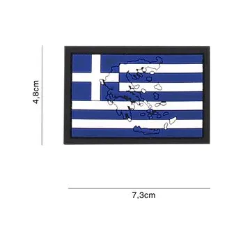 Gumová nášivka 101 Inc vlajka Řecko s obrysem - barevná