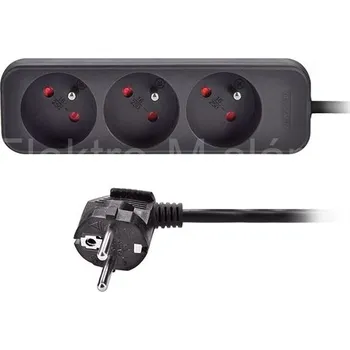Prodlužovací kabel Prodlužka 3 zásuvka 3m černá PP09 DPM 3x1mm