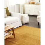 Koberec žlutý jutový 160 x 230 cm ručně tkaný s třásněmi boho ložnice chodba Beliani