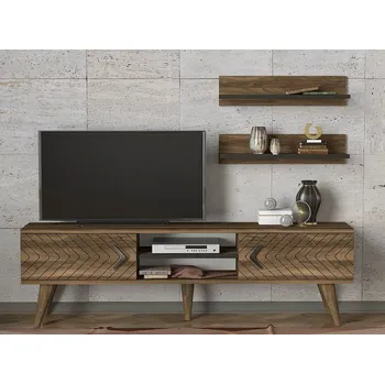 Televizní stolek Televizní stolek s policemi LAMBERT ořech