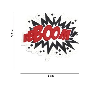Nášivka Gumová nášivka 101 Inc nápis Boom! - bílá