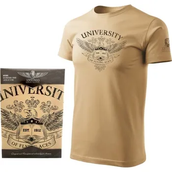 Pánské tričko ANTONIO Triko UNIVERSITY leteckých es COYOTE L COYOTE BROWN