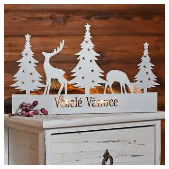 Vánoční dekorace Stříbrný adventní svícen - Veselé Vánoce