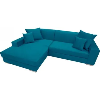 Sedací souprava Falco Rohová sedací souprava Mexicana, rozkládací s úložným prostorem, levá, tyrkys/Casablanka 2313