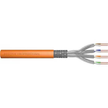 Síťový kabel DIGITUS DK-1745-VH-5 Kabel instalace kat.7, S/FTP, B2ca, AWG 23/1, LSOH, 500m, oranžový, cívka