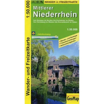 Mittlerer Niederrhein Wander- und Freizeitkarte 1:50.000