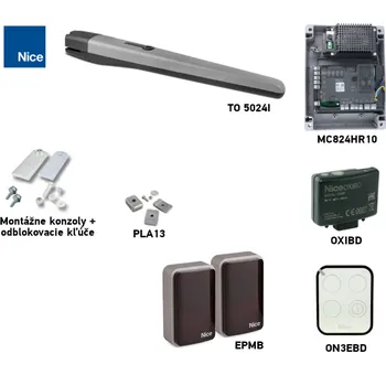 Pohon brány Sada pohonu NICE Toona 5024I pro jednokřídlou bránu do 5m/600kg s fotobuňkami