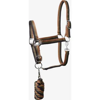 Stájová ohlávka Horze Sandnes , Full - Modrá - Hnědá