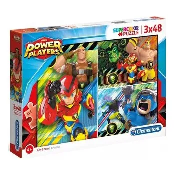 Puzzle CLEMENTONI Puzzle Power Players 3x48 dílků