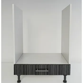 Kuchyňská skříňka Spodní kuchyňská skříňka CALVARI DK60 pro vestavnou troubu, šedá/titan černý lesk