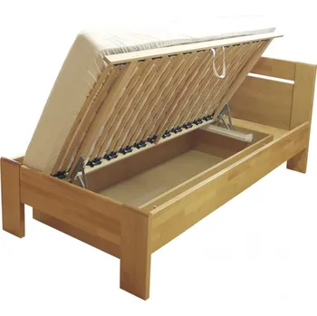 Postel TINKA 2 - š.90 dřevěná postel s úp a rošty boční výklop- MASIV-BUK kolekce "FN"(TINA 2=4balíky) (K150-Z)