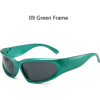 Luxusní sportovní unisex sluneční brýle unisex, UV400 - 09 Zelený rám