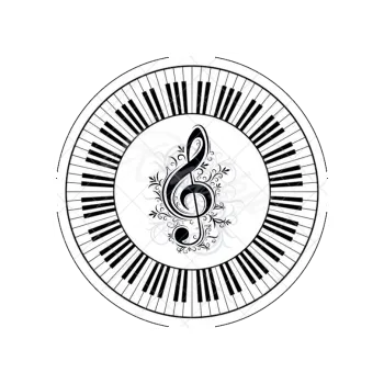 Jedlá dekorace na dort KLAVIATURA kruh, VARIANTA Jedlý papír 1831