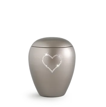 Smuteční dekorace Zvířecí urna Crystal Heart - Fumé 1,5l