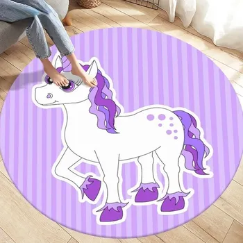 Koberec Kulatý dětský koberec s jednorožcem - 8,100 cm x 100 cm