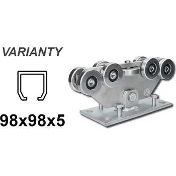 Posuvný vozík s 9 rolemi pro C-profil 98x98x5