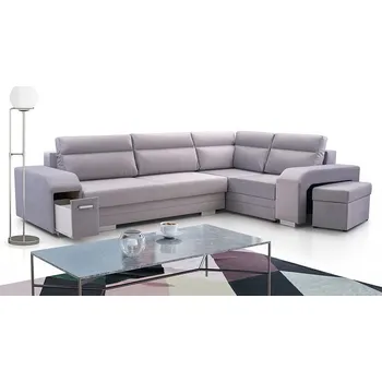 Sedací souprava Falco Rohová sedací souprava ALVIN rozkládací s úložným prostorem, pravá, šedá Monolith 84