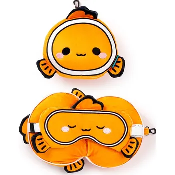 Cestovní polštářek Relaxeazzz cestovní polštářek & maska na oči Klaun rybička Finley