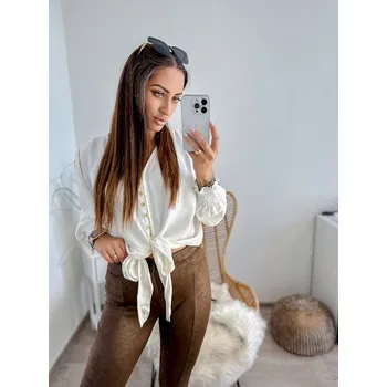 Dámská bílá halenka na vázání , VELIKOST UNI ( S, M , L )