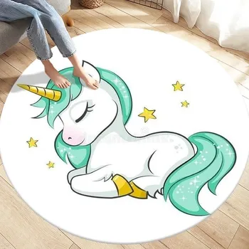 Koberec Kulatý dětský koberec s jednorožcem - 16,120 cm x 120 cm