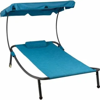 Zahradní lehátko Zahradní lehátko se stříškou a kolečky, 202 x 139 x 152 cm (a)