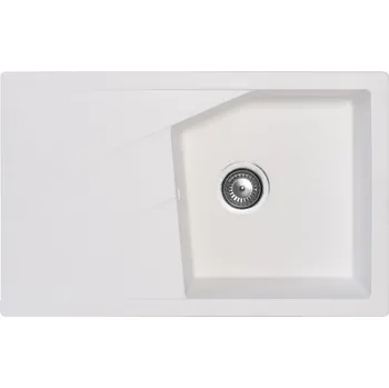 Nerezový dřez Metalac Inko, dřez X LINEA PLUS bílý, 780 x 500 mm, průměr 90 mm pro sifon