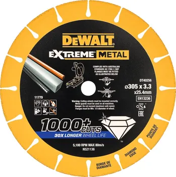 Řezný kotouč Dia řezný kotouč EXTREME METAL 305 x 25,4mm DeWALT DT40256