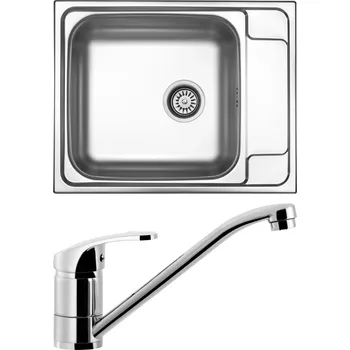 Set Sinks N37 (dřez Grand 630 V 0,7mm, matný + baterie Pronto Chrom - lesklý)