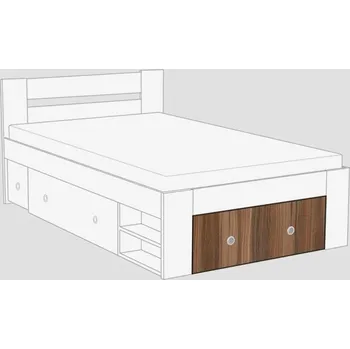 Postel Čelo k posteli REA LARISA UP 120x200, čílko 2, OŘECH ROCKPILE