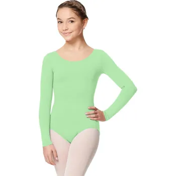 Dívčí tričko Lulli,Trikot s dlouhým rukávem LUB282C, patina zelená 134-140