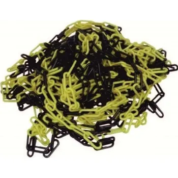 Řetízek Plastový řetízek, 6 mm, žlutočerný, 25 m, 430_06
