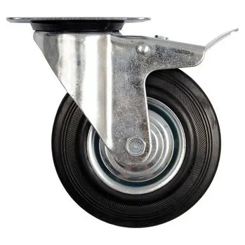 Zahradní technika Kolečko otočné s brzdou, gumové 60kg 100/27/130mm