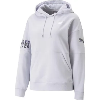 Dámské oblečení Dámská mikina Puma POWER NOVA SHINE COLOR BLOCK HOODIE L Fialová