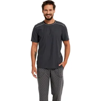 Pánské pyžamo Pánské pyžamo ITALIAN FASHION ABEL grafitová/print M 0