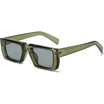 Sluneční brýle Trendy obdelníkové sluneční brýle UV400 - tmavě zelená šedá